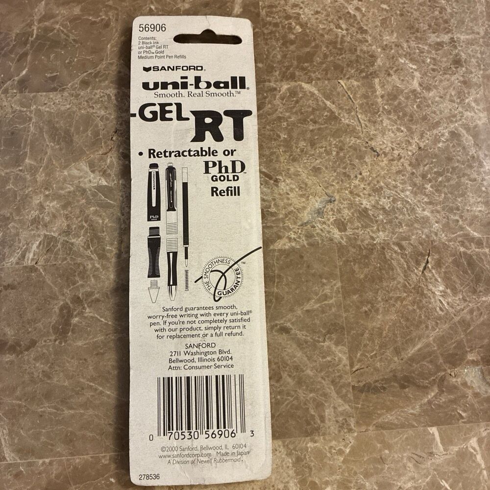 Sanford Uni Ball Gel RT Refills Black Ink New, 2/Pack medium 0.7MM - Picture 4 of 7